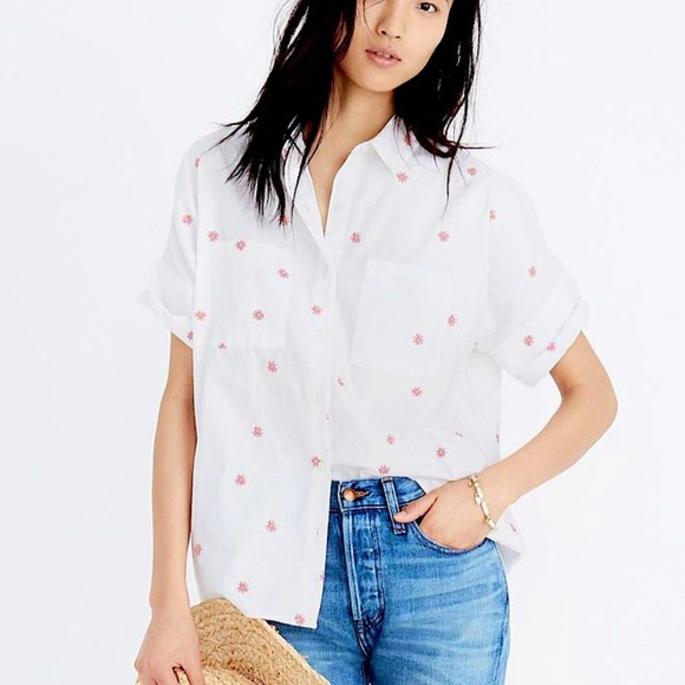 Madewell Embroidered Daisy Courrier Shirt